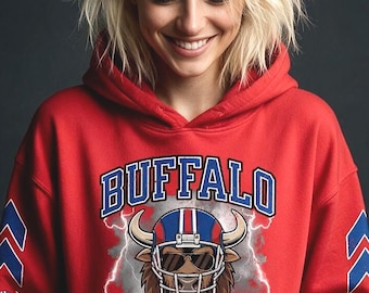 Buffalo Game Day Unisex Hoodie, Vintage Fall Football Sweatshirt, Tailgate bleacher chic outfit