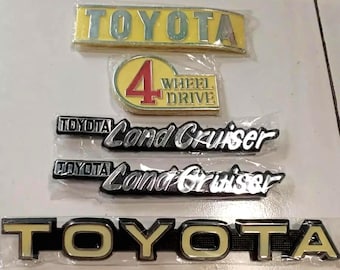 Toyota Land Cruiser Emblem Badge Set 5Pcs for FJ40 FJ45 BJ40 BJ42 – Vintage 4x4 Logo Replacement Off Road Car Accessory