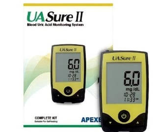 UASure II Uric Acid Meter Test Kit Gout Monitor Blood Tester Home Health Device Portable Easy Use