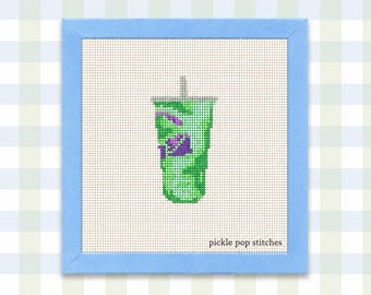 Handgeschilderd Tacobell Baja Blast 13 mesh canvas met naaldpunt