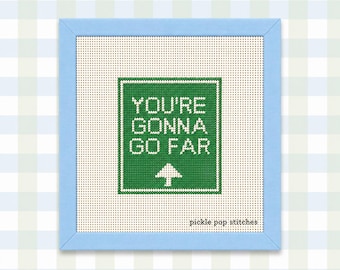 Hand painted “You’re Gonna Go Far” 13 Mesh Needle Point Canvas