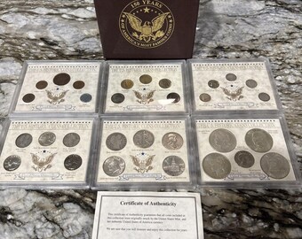 Collezione COMPLETA delle monete più famose d'America per i 150 anni, a cura della American Historic Society.