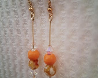 Orange Dangle Earrings- Heavenly Jewels