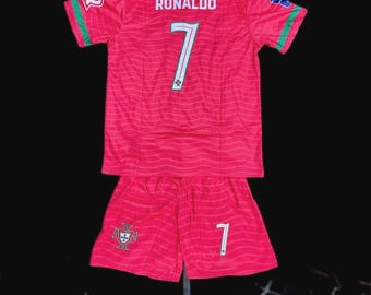 Ronaldo #7 Portugal Soccer Kit 2026, Kids Adults Jersey Shorts Set, Handmade Football Uniform