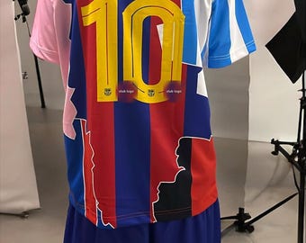 Kit de football inspiré des fans - Ensemble maillot et short style club pour enfants et adultes (n° 10)