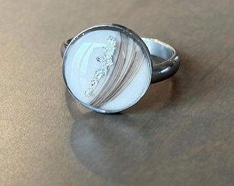 Custom pet fur keepsake ring | adjustable ring made with horse hair, pet fur, animal ashes, cat fur, dog fur, baby or child's hair