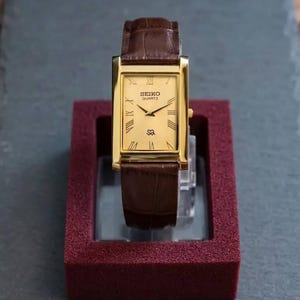 Seiko Tank Watch Leather Strap - Etsy