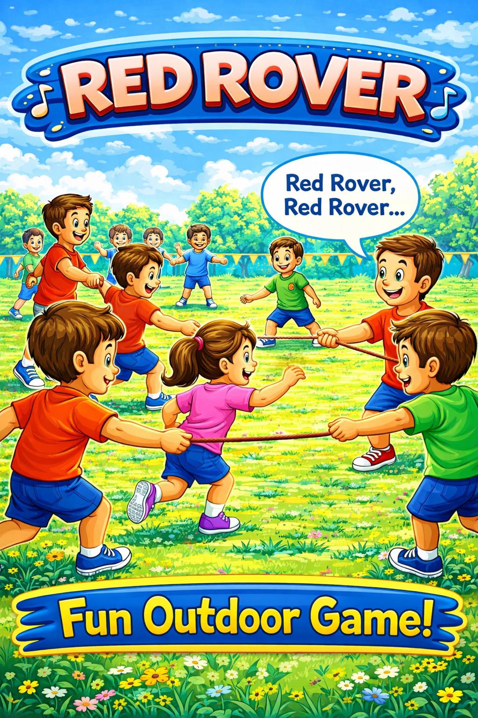 Red Rover Ed Rover Game Red Rover Game Card | Outdoor Team Activity | Kids Field Day (PDF) - Etsy