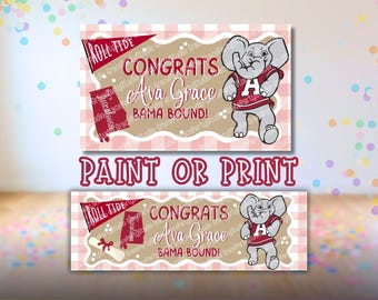 Modello per banner dell'Università dell'Alabama / Modificabile su Canva / Colorabile 3x5 e stampabile 2x6 SVG (Download digitale)