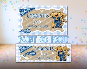 Modello per banner dell'Università del Kentucky / Modificabile su Canva / Colorabile, formato 3x5 e stampabile, formato 2x6 in SVG (Download digitale)