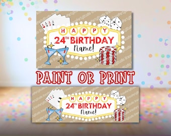 Modello per banner di Las Vegas / Modificabile con Canva / Disegnabile, formato 3x5 e stampabile, formato 2x6 in SVG (Download digitale)