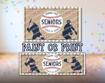 Modello per striscione della serata dedicata ai giocatori senior di baseball / Modificabile su Canva / Colorabile 3x5 e stampabile 2x6 SVG (Download digitale)