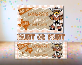 Modello per banner dell'Università del Texas / Modificabile su Canva / Colorabile, formato 3x5 e stampabile, formato 2x6 SVG (Download digitale)
