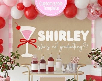 シャーリーは卒業しないよバナー | 編集可能なCanvaテンプレート