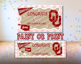 Modello di banner per l'Università dell'Oklahoma / Modificabile su Canva / Colorabile 3x5 e stampabile 2x6 SVG (Download digitale)