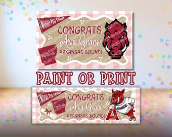 Modello per banner dell'Università dell'Arkansas / Modificabile su Canva / Colorabile 3x5 e stampabile 2x6 SVG (Download digitale)