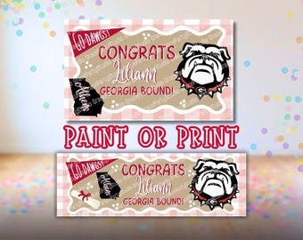 Modello per banner dell'Università della Georgia / Modificabile su Canva / Colorabile, formato 3x5 e stampabile, formato 2x6 SVG (Download digitale)