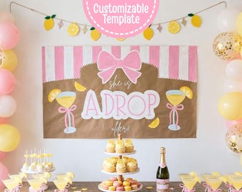 レモンドロップバースデーバナー | 編集可能なCanvaテンプレート | 2x6 & 3x5サイズで印刷可能