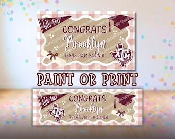 Modello per banner della Texas A&M / Modificabile su Canva / Colorabile, formato 3x5 e stampabile, formato 2x6 in SVG (Download digitale)