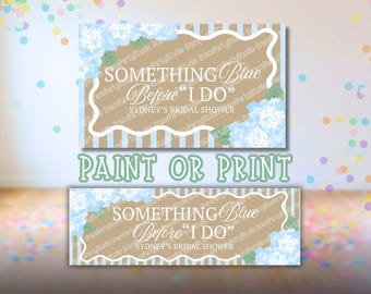 Modello per banner "Something Blue Hydrangea" / Modificabile su Canva / Colorabile 3x5 e stampabile 2x6 in formato SVG (Download digitale)