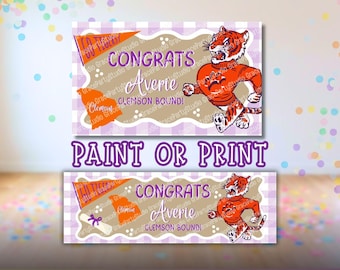 Clemson University Banner Template | Canva Editable | Paintable 3x5 & Printable 2x6 SVG (Digital Download)