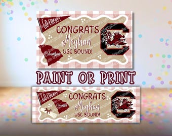 Modello per banner dei South Carolina Gamecocks / Modificabile su Canva / Colorabile 3x5 e stampabile 2x6 SVG (Download digitale)