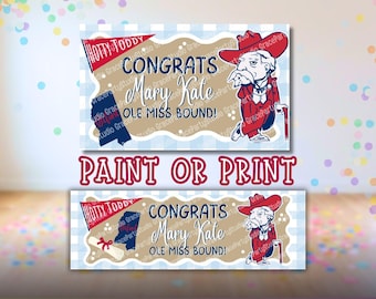 Modello per banner Ole Miss / Modificabile su Canva / Colorabile 3x5 e stampabile 2x6 SVG (Download digitale)