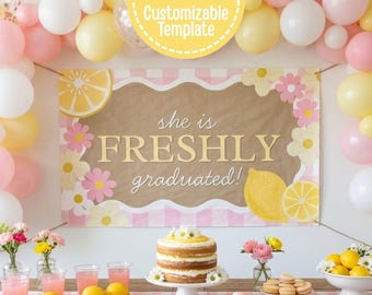 卒業式バナーテンプレート｜印刷可能な卒業式カスタムCanva（デジタルダウンロード）