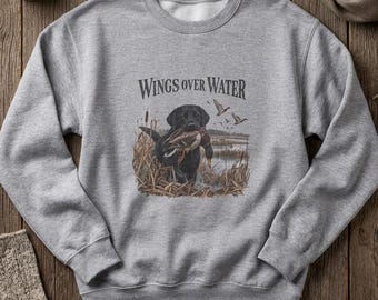 Waterfowl Hunting Crewneck Sweatshirt, Hunting Dog Sweatshirt, Gildan 18000