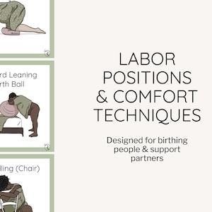 Printable Labor Positions Flashcards | Doula Study Cards | Birth Positions | Childbirth Education Tool for Labor Support