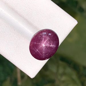 Natural African Star Ruby Oval Cabochon: 15.55 Ct Unheated Loose Gemstone (Pendant, Ring)