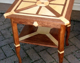 Red Oak and Maple Side Table