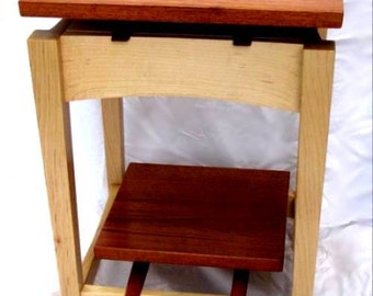 Mahogany and Maple Floating Top Side Table