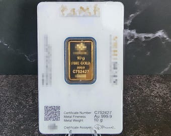 Replika av 5g 10g guldtackor | Schweizisk inspiration | USA-lager | Icke-magnetisk | Certifieringskort | Ny samlargåva