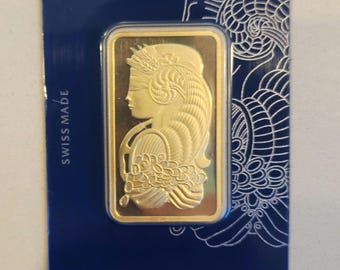 1oz Swiss Fortuna Gold Bar Replica | Non-Magnetic | Sealed Assay Card | 999.9 Fine Gold Prop | VeriScan Style Packaging | Collectible Displa