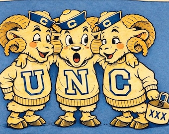 UNC North Carolina Tar Heels NCAA College Football Vintage Style Metal Sign Poster (12x8in)