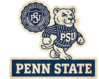 Penn State Vintage Style Metal Sign Poster (12x8in)