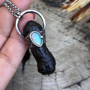 Egyptian Black Diamond Quartz Necklace • Rare Stone • Prophecy Stone • Unisex • Talisman • One Of A Kind • Metalwork • Nature Inspired