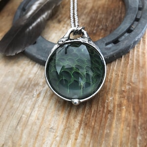 Collier en peau de serpent • « Unique en son genre » • Talisman • Style bohème • Cristal curatif