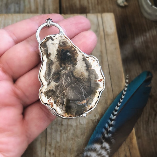 Earthy Pendant • Petrified Wood Necklace • Fossilized Wood • Talisman • Unisex • "One Of A Kind" • Boho Style • Nature Inspired