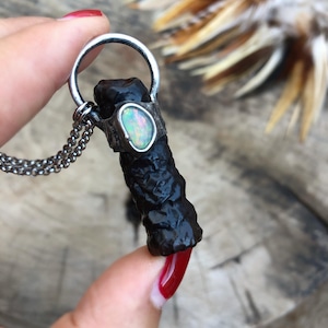Egyptian Black Diamond Quartz Necklace • Rare Stone • Prophecy Stone • Unisex • Talisman • One Of A Kind • Metalwork • Nature Inspired