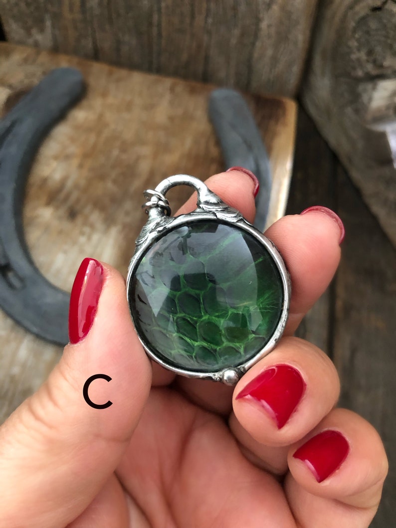 Snake Skin Necklace one of A Kind Talisman Boho Style Healing Crystal