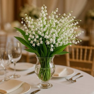 Künstliche Blumen Maiglöckchen | Realistische Orchidee Glockenblume | Künstlicher Blumenstiel 35 cm | DIY Blumenschmuck | Hochzeit & Home Decor