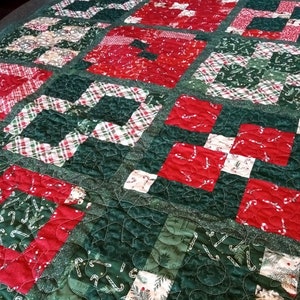 Christmas Handmade Patchwork Quilt with flannel backing