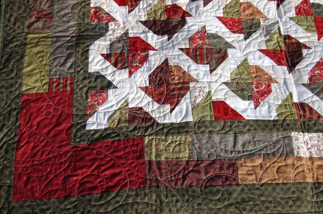 Handmade Pinwheel Quilt With Jagged X Design Etsy