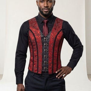 white christmas dresses Mens Cincher Corset Vest 3X / Black / Leather main image 1