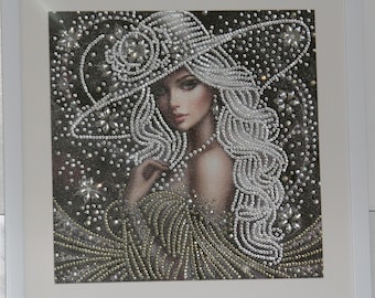 Diamond Art Paintings: Goddess in Diamonds & Pearls, Framed Wall Art