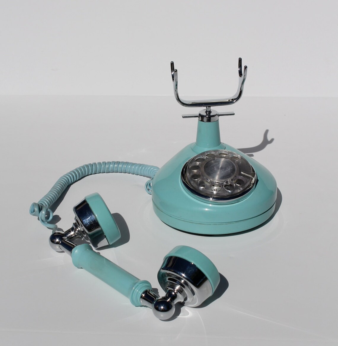 Vintage French Rotary Phone Tiffany Blue Retro Teal and Etsy