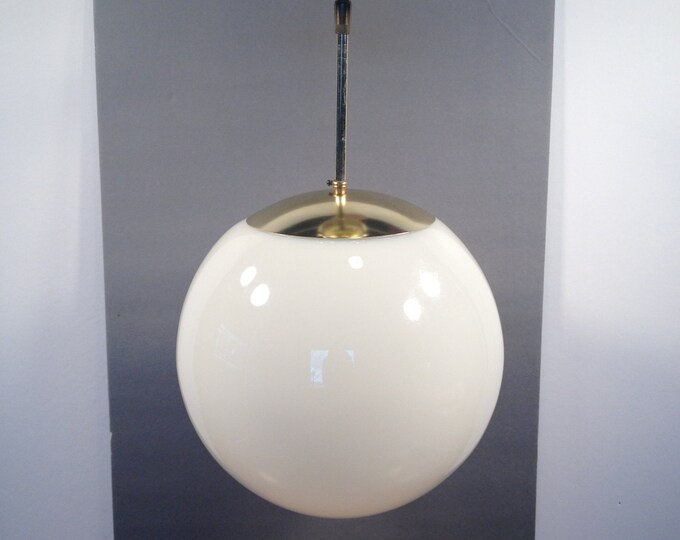 Mid Century Modern Globe Pendant Light, Vintage Bubble Light, Brass