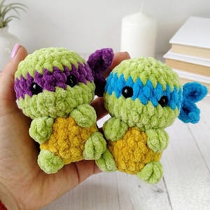Crochet Turtle Amigurumi Pattern, Ninja Turtle Plush Toy PDF, DIY Animal Tutorial